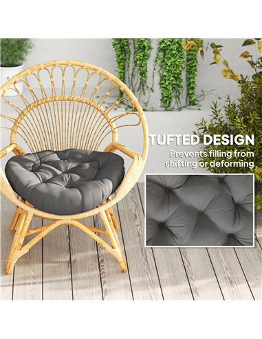Outsunny Set of Two Φ60cm Outdoor Cushions - Dark Grey