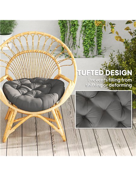 Outsunny Set of Two Φ60cm Outdoor Cushions - Dark Grey - pic 152760 | FastDaddyshop
