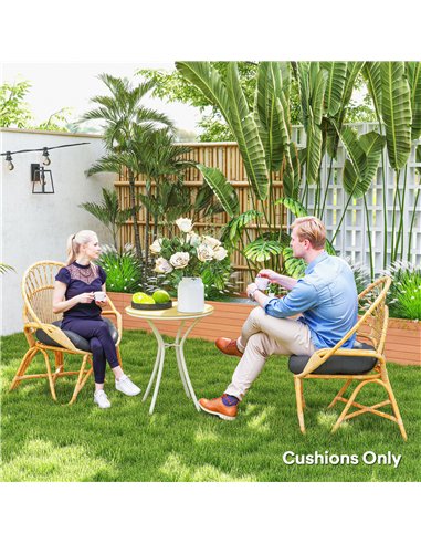 Outsunny Set of Two Φ60cm Outdoor Cushions - Dark Grey