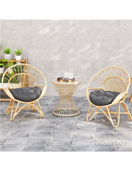 Outsunny Set of Two Φ60cm Outdoor Cushions - Dark Grey - pic 152762 | FastDaddyshop