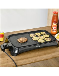 HOMCOM Teppanyaki Grill, 1600W Non Stick Table Top Grill, Barbecue Hot Plate with Adjustable Temperature and Drip Tray 2