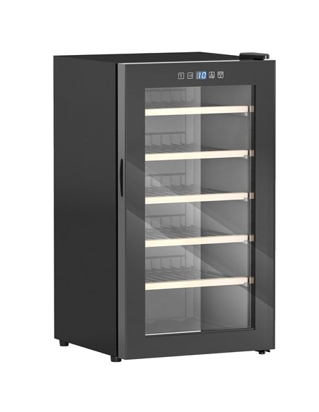 HOMCOM 41 Bottle Wine Fridge, 91 Litre Capacity, 45cm Wine Cooler Fridge with Glass Door, LED Light, Digital Touch Screen, Tempe - pic 152773 | FastDaddyshop