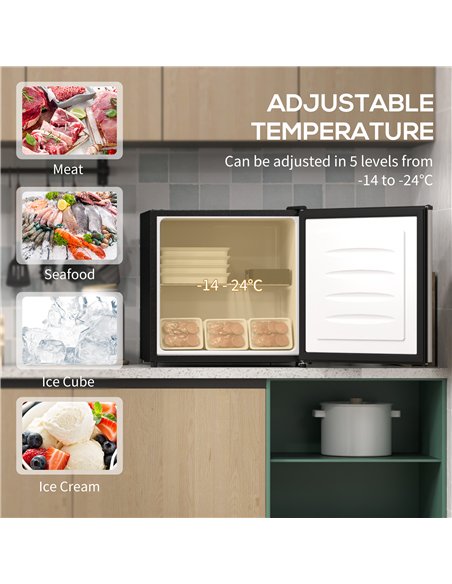 HOMCOM 35L Mini Freezer, -24℃ to -14℃ Temperature - Silver Tone - pic 152803 | FastDaddyshop
