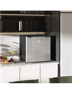 HOMCOM 46 Litre Table Top Mini Fridge, Small Fridge with Ice Box, Reversible Door, Adjustable Temperature and Legs for Bedrooms, 2