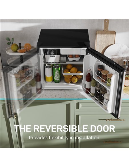 HOMCOM 46 Litre Table Top Mini Fridge, Small Fridge with Ice Box, Reversible Door, Adjustable Temperature and Legs for Bedrooms, - pic 152814 | FastDaddyshop