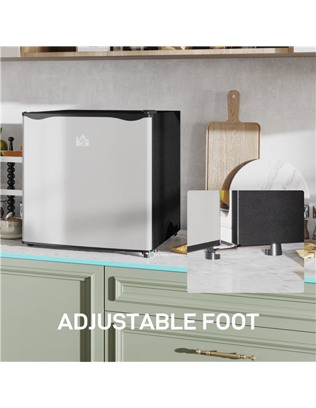 HOMCOM 46 Litre Table Top Mini Fridge, Small Fridge with Ice Box, Reversible Door, Adjustable Temperature and Legs for Bedrooms, - pic 152816 | FastDaddyshop