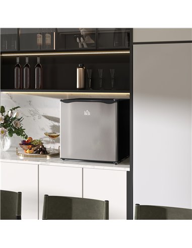 HOMCOM 46 Litre Table Top Mini Fridge, Small Fridge with Ice Box, Reversible Door, Adjustable Temperature and Legs for Bedrooms,