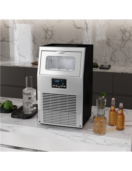 HOMCOM Commercial Ice Maker Machine, Freestanding Industrial Ice Cube Maker with Digital Control, Ice Scoop, Self-cleaning, 4kg  - pic 152819 | FastDaddyshop