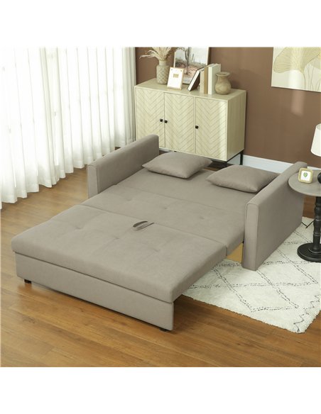 HOMCOM 2 Seater Sofa Bed, Convertible Bed Settee, Modern Velvet Loveseat Sofa Couch with 2 Cushions, Hidden Storage for Living R - pic 152851 | FastDaddyshop