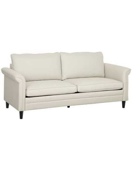 HOMCOM 3 Seater Sofa, Modern Fabric Sofa Couch with Spring Cushion, Rubber Wood Legs, 191cm Upholstered Settee for Living Room,  - pic 152854 | FastDaddyshop