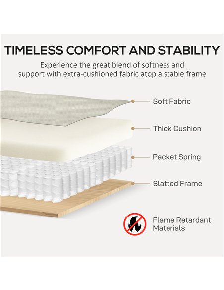 HOMCOM 3 Seater Sofa, Modern Fabric Sofa Couch with Spring Cushion, Rubber Wood Legs, 191cm Upholstered Settee for Living Room,  - pic 152858 | FastDaddyshop