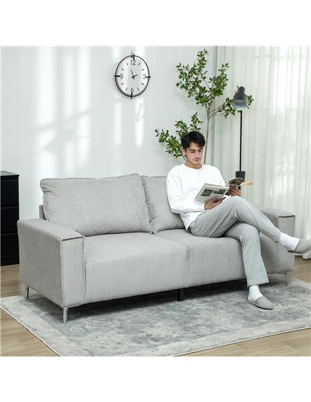 HOMCOM Three-Seater Corduroy - Light Grey - pic 152864 | FastDaddyshop