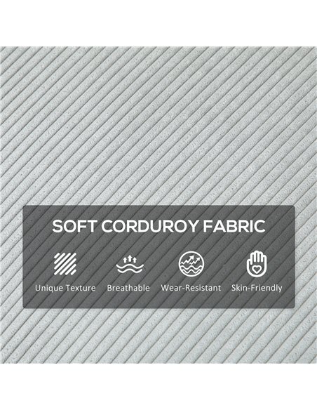 HOMCOM Three-Seater Corduroy - Light Grey - pic 152868 | FastDaddyshop