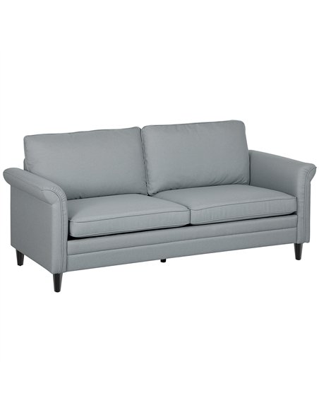 HOMCOM 3 Seater Sofa, Modern Fabric Sofa Couch with Spring Cushion, Rubber Wood Legs, 191cm Upholstered Settee for Living Room,  - pic 152872 | FastDaddyshop
