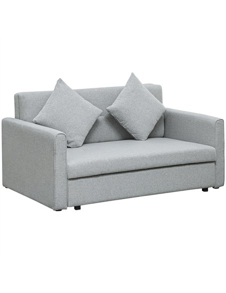 HOMCOM 2 Seater Sofa Bed, Convertible Bed Settee, Modern Linen Loveseat Sofa Couch with 2 Cushions, Hidden Storage for Living Ro - pic 152890 | FastDaddyshop