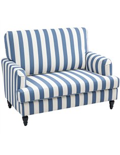 HOMCOM Modern Accent Chair, Velvet Single Sofa Armchair with Stripe, Turned Legs and Wide Seat, Upholstered Snuggle Chair for Li