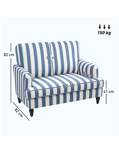 HOMCOM Modern Accent Chair, Velvet Single Sofa Armchair with Stripe, Turned Legs and Wide Seat, Upholstered Snuggle Chair for Li