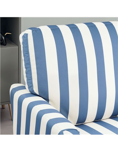 HOMCOM Modern Accent Chair, Velvet Single Sofa Armchair with Stripe, Turned Legs and Wide Seat, Upholstered Snuggle Chair for Li