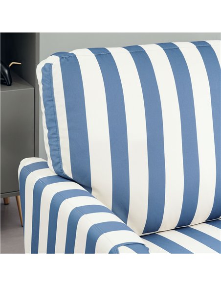 HOMCOM Modern Accent Chair, Velvet Single Sofa Armchair with Stripe, Turned Legs and Wide Seat, Upholstered Snuggle Chair for Li - pic 152924 | FastDaddyshop
