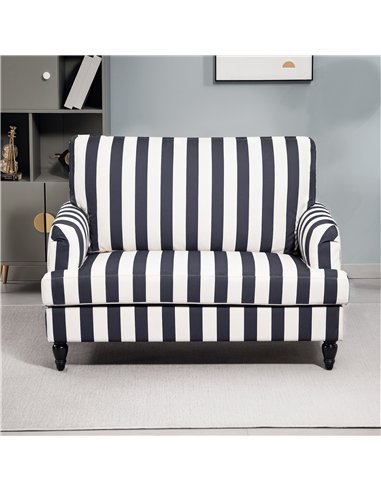 HOMCOM Modern Accent Chair, Velvet Single Sofa Armchair with Stripe, Turned Legs and Wide Seat, Upholstered Snuggle Chair for Li
