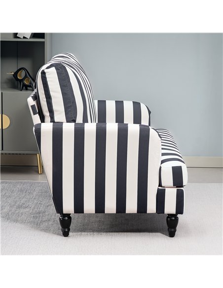 HOMCOM Modern Accent Chair, Velvet Single Sofa Armchair with Stripe, Turned Legs and Wide Seat, Upholstered Snuggle Chair for Li - pic 152933 | FastDaddyshop