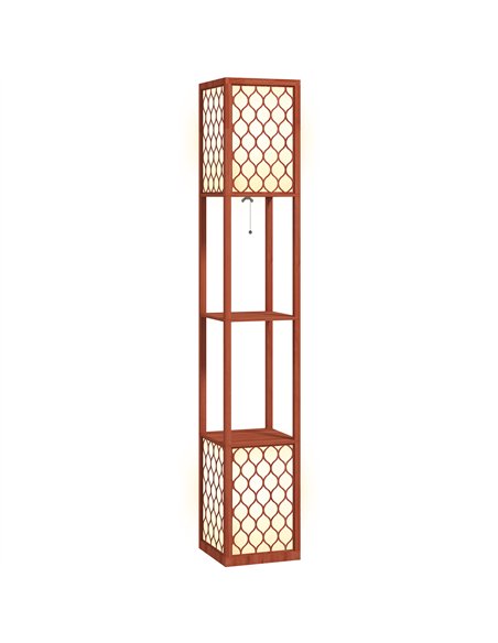 HOMCOM Duo Light Floor Shelves - Brown - pic 152944 | FastDaddyshop
