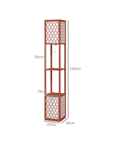 HOMCOM Duo Light Floor Shelves - Brown