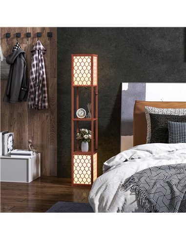 HOMCOM Duo Light Floor Shelves - Brown