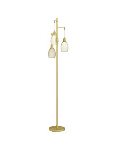 HOMCOM 170cm Industrial 3-Light Floor Lamp, Dimmable Standing Lamp with Steel Lampshades for Living Room, Bedroom, Dinging Room,