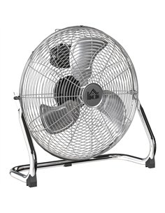 HOMCOM Metal Desk Fan with 3 Speeds & 120° Adjustable Tilt - Silver