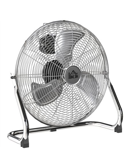 HOMCOM Metal Desk Fan with 3 Speeds & 120° Adjustable Tilt - Silver - pic 152962 | FastDaddyshop