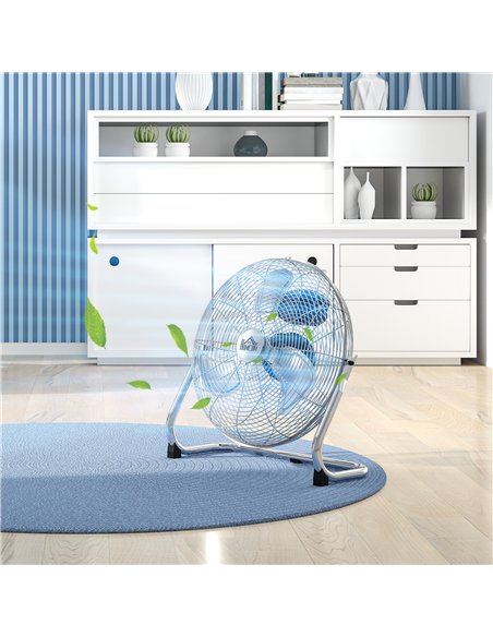 HOMCOM Metal Desk Fan with 3 Speeds & 120° Adjustable Tilt - Silver - pic 152963 | FastDaddyshop