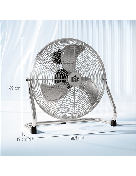 HOMCOM Metal Desk Fan with 3 Speeds & 120° Adjustable Tilt - Silver - pic 152964 | FastDaddyshop