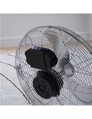 HOMCOM Metal Desk Fan with 3 Speeds & 120° Adjustable Tilt - Silver