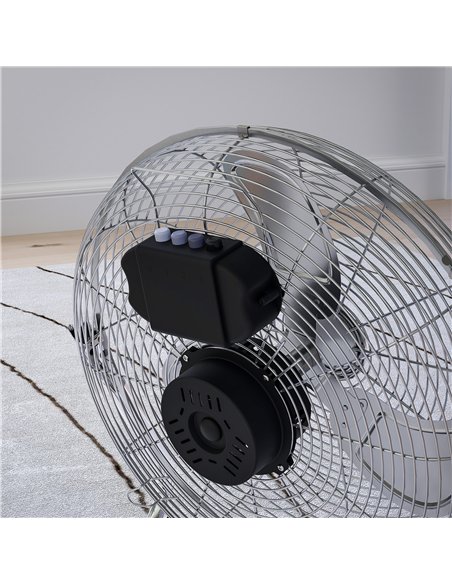 HOMCOM Metal Desk Fan with 3 Speeds & 120° Adjustable Tilt - Silver - pic 152970 | FastDaddyshop