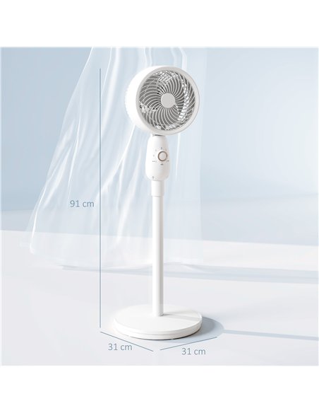 HOMCOM Pedestal Fan, Powerful Air Circulator, 12 Inch Floor Standing Fan with 3 Speed Settings, Oscillating Function for Bedroom - pic 152973 | FastDaddyshop