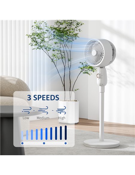HOMCOM Pedestal Fan, Powerful Air Circulator, 12 Inch Floor Standing Fan with 3 Speed Settings, Oscillating Function for Bedroom - pic 152974 | FastDaddyshop