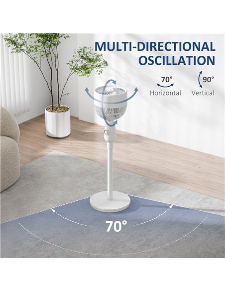 HOMCOM Pedestal Fan, Powerful Air Circulator, 12 Inch Floor Standing Fan with 3 Speed Settings, Oscillating Function for Bedroom - pic 152975 | FastDaddyshop