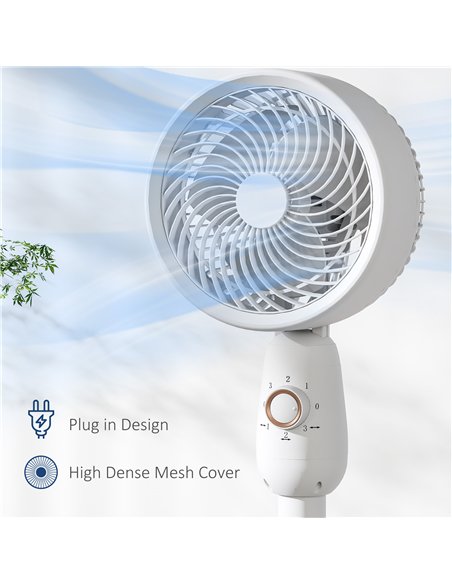HOMCOM Pedestal Fan, Powerful Air Circulator, 12 Inch Floor Standing Fan with 3 Speed Settings, Oscillating Function for Bedroom - pic 152976 | FastDaddyshop