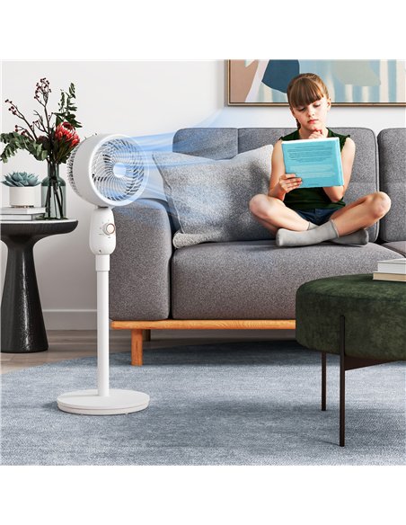 HOMCOM Pedestal Fan, Powerful Air Circulator, 12 Inch Floor Standing Fan with 3 Speed Settings, Oscillating Function for Bedroom - pic 152977 | FastDaddyshop