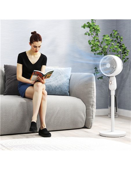 HOMCOM Pedestal Fan, Powerful Air Circulator, 12 Inch Floor Standing Fan with 3 Speed Settings, Oscillating Function for Bedroom - pic 152978 | FastDaddyshop