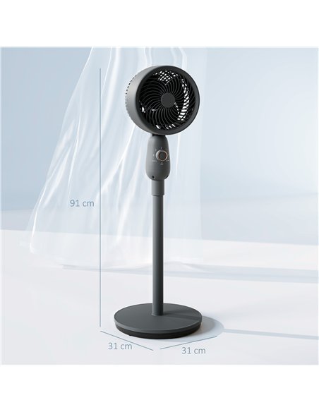 HOMCOM Pedestal Fan, Powerful Air Circulator, 12 Inch Floor Standing Fan with 3 Speed Settings, Oscillating Function for Bedroom - pic 152982 | FastDaddyshop