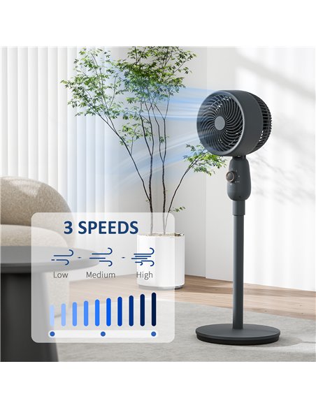 HOMCOM Pedestal Fan, Powerful Air Circulator, 12 Inch Floor Standing Fan with 3 Speed Settings, Oscillating Function for Bedroom - pic 152983 | FastDaddyshop