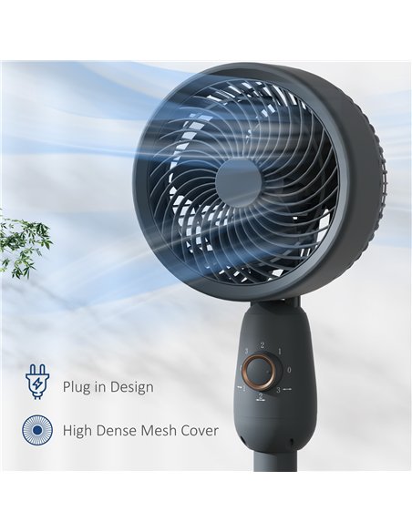 HOMCOM Pedestal Fan, Powerful Air Circulator, 12 Inch Floor Standing Fan with 3 Speed Settings, Oscillating Function for Bedroom - pic 152985 | FastDaddyshop