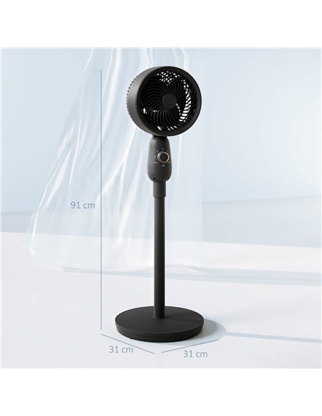 HOMCOM Pedestal Fan, Powerful Air Circulator, 12 Inch Floor Standing Fan with 3 Speed Settings, Oscillating Function for Bedroom - pic 152991 | FastDaddyshop