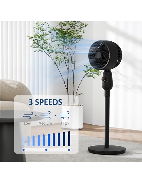 HOMCOM Pedestal Fan, Powerful Air Circulator, 12 Inch Floor Standing Fan with 3 Speed Settings, Oscillating Function for Bedroom - pic 152992 | FastDaddyshop