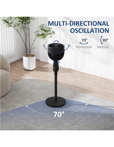 HOMCOM Pedestal Fan, Powerful Air Circulator, 12 Inch Floor Standing Fan with 3 Speed Settings, Oscillating Function for Bedroom - pic 152993 | FastDaddyshop