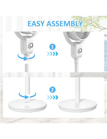 HOMCOM Pedestal Air Circulation Fan with Oscillating, White - pic 153004 | FastDaddyshop