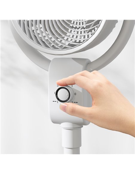 HOMCOM Pedestal Air Circulation Fan with Oscillating, White - pic 153006 | FastDaddyshop