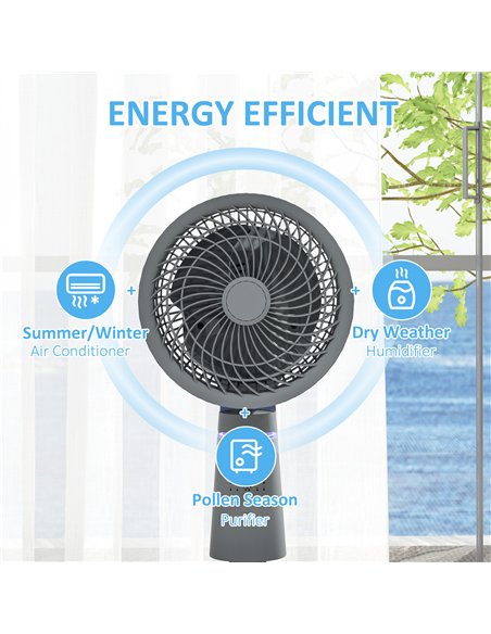 HOMCOM Pedestal Air Circulation Fan with Oscillating, Light Off, Grey - pic 153019 | FastDaddyshop